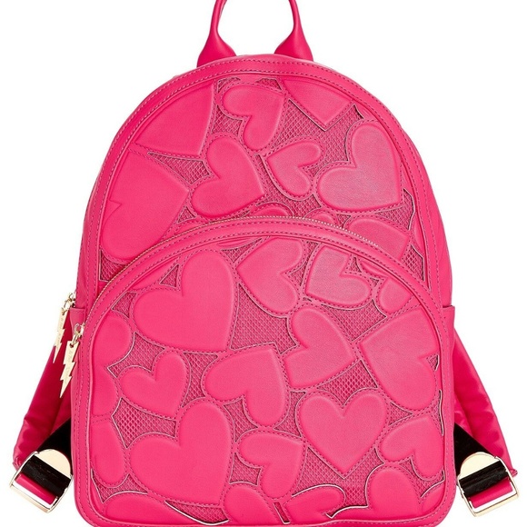 Betsey Johnson Handbags - Betsey Johnson PINK HEARTS BACKPACK